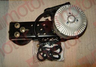 Привод вентилятора в сборе Volgabus 5270.0H Ситиритм 10DLe (с электромуфтой, шкивами, регулятором наклона и проводкой) "ОРИГИНАЛ"