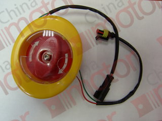 Кран аварийного открывания дверей XML6127JR (наружный) (н/о) "Оригинал" (овальный 105, d68. 2-фишки, воздух с одной стороны, крепление 74x32)