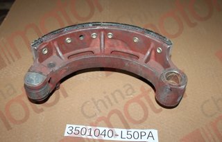 Колодка тормозная D310x100 12отв. QINGLING QL1080AK, Foton 1051,1061,1069 в сборе верхняя (китайского производства) 1 шт. 3501050-L50PA