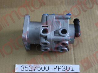 Кран тормозной главный QINGLING QL1110CN (подпедальный) 35140048950 Sorl порты: 4-M16x1.5; крепление 4-d7 61x61